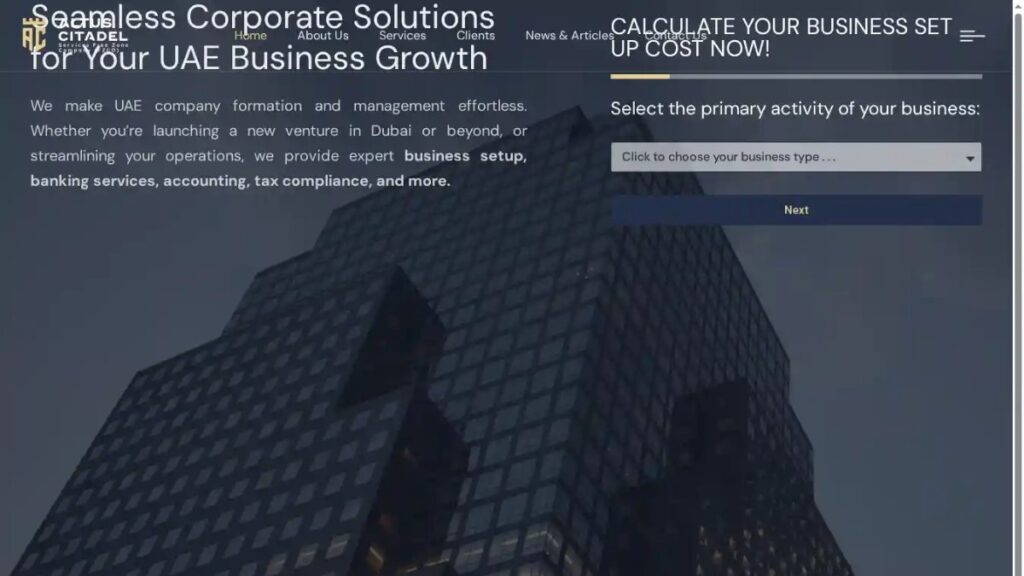 Altus Citadel Services website homepage, designed and built by Ufly Creative